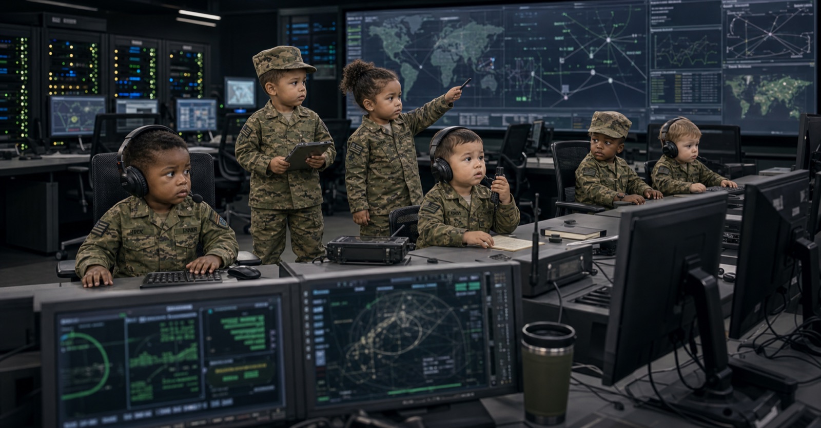 Modern military cyber operations watch floor tribute