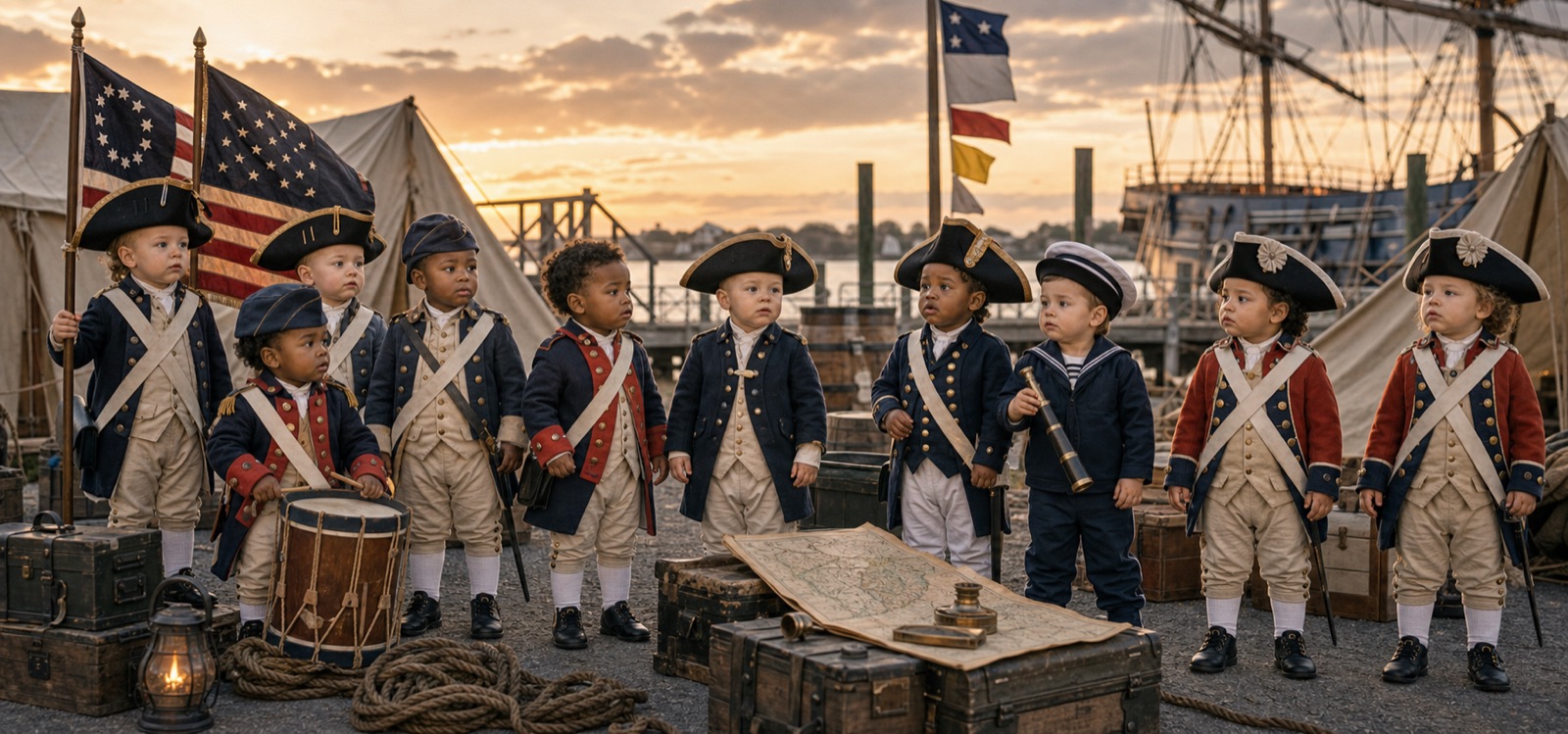 Revolutionary War Army Navy and Marine tribute