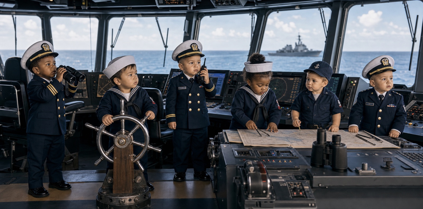 Modern Navy bridge watch during Iran and Hormuz operations tribute