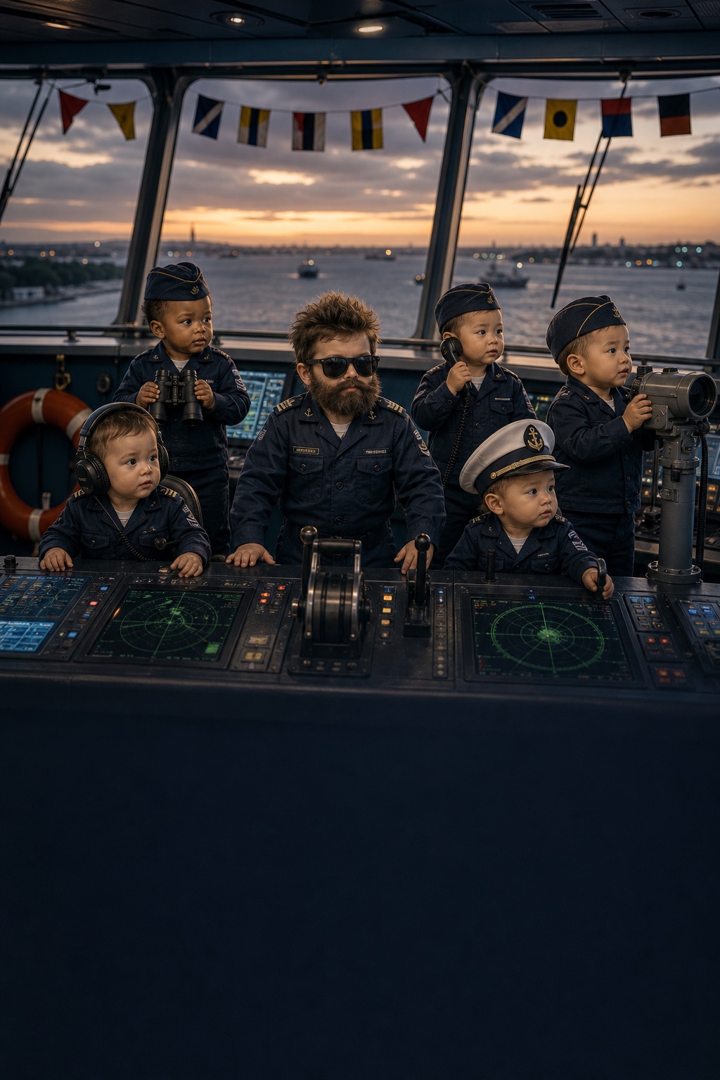 Modern Navy destroyer bridge watch tribute